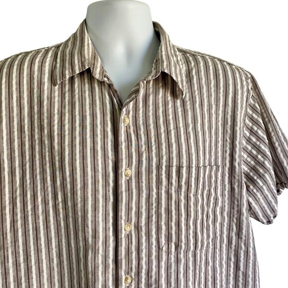 Van Heusen Short Sleeve Button Down Lightweight Cotton Men's Large - Picture 7 of 8